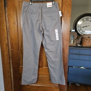 Old Navy Gray Khakis Mens Pants 31 X 32   Broken Straight Droit Aspect Porte NEW
